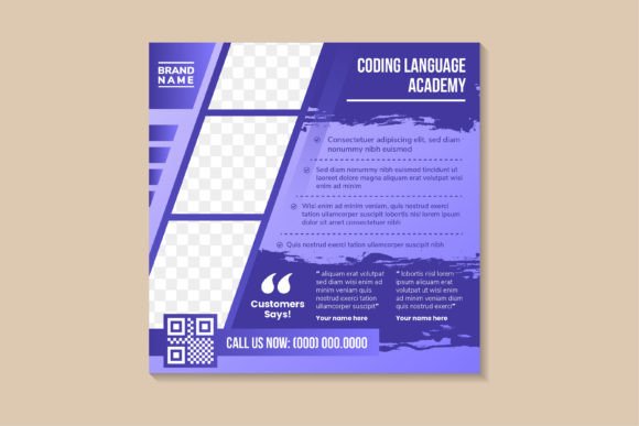 Coding Language Square Banner Templates