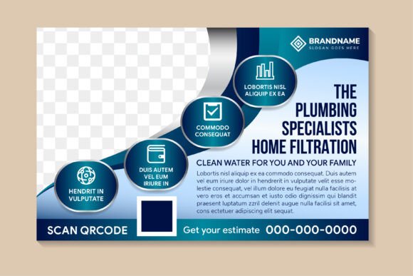 Elevating Brand Presence with a Plumbing Specialists Horizontal Banner Design Template