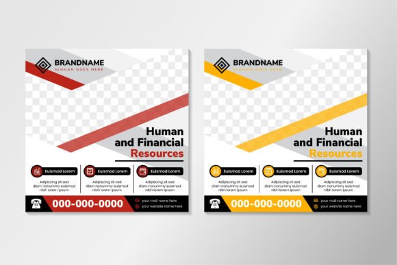 Financial Resources Square Banner for Modern Design
