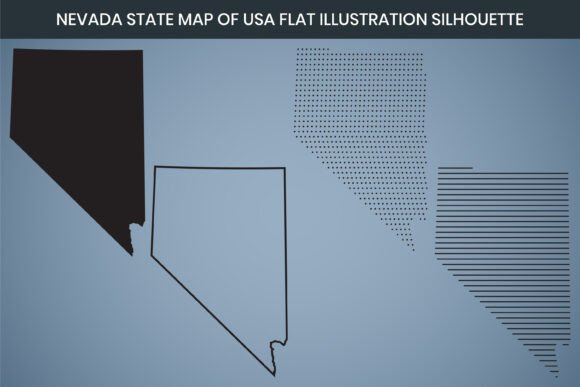 Nevada State Hand Drawn Outline Map USA