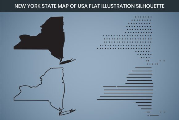 New York State Hand Drawn Outline Map US: A Versatile Resource for Design, Education, and Printing