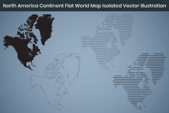 North America Continent Flat World Map: A Versatile Design Asset for Professionals