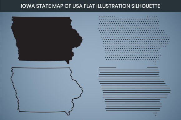 The Iowa State Hand Drawn Outline Map of USA: A Creative and Technical Resource for Designers and Educators