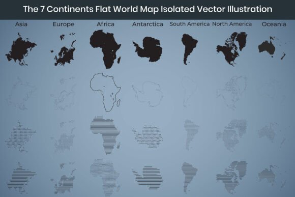 The Strategic Power of a 7 Continents Flat World Map Illustration in Modern Design and Communication